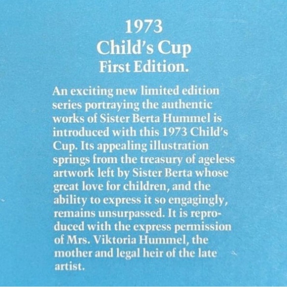 Vintage 1973 Hummel Child’s Cup – Sister Berta Hummel – Schmid West Germany - Picture 6 of 7